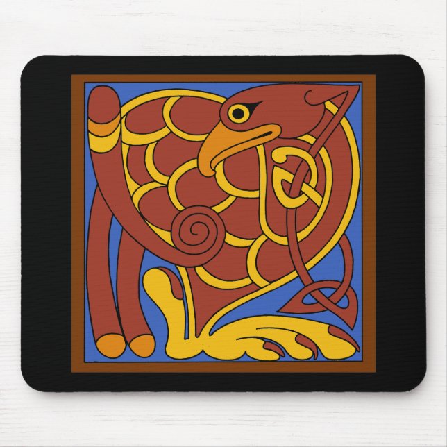 Book Of Kells Celtic Knot Mediaeval Bird Mouse Pad (Front)