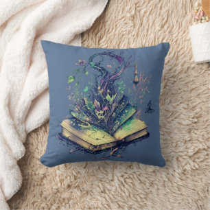 Book of Shadows Beautiful Blue Halloween Cushion
