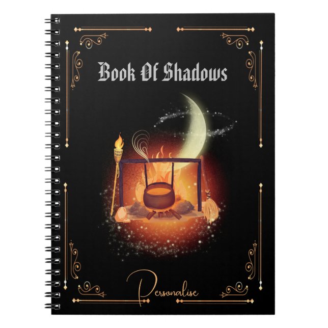 Book Of Shadows Fire Cauldron Journal Black (Front)
