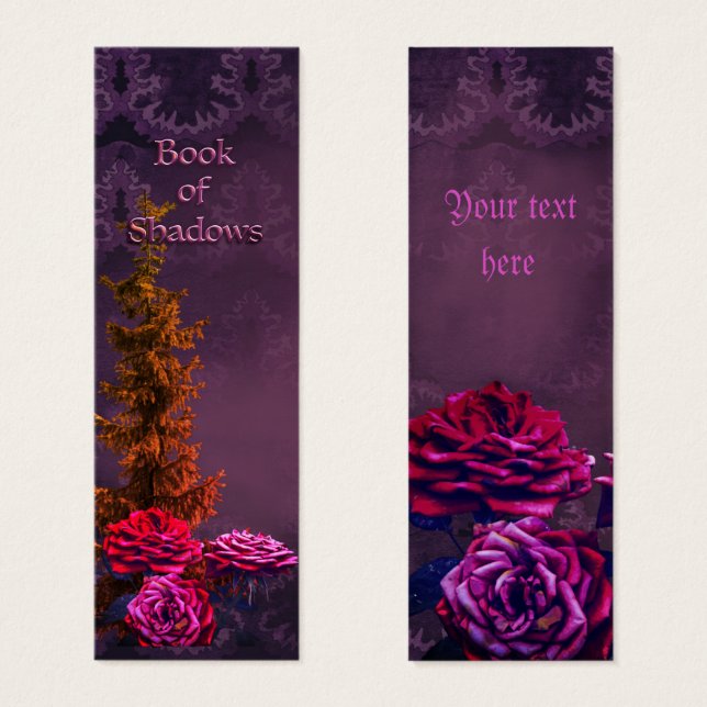 Book of Shadows Gothic Personalised  Bookmark (Front & Back)
