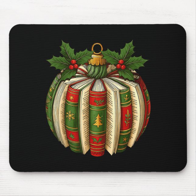 Book Ornaments Book Lover Cozy Christmas Teacher L Mouse Pad (Front)