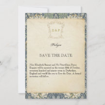 Book Page Victorian Style Wedding Save the Date