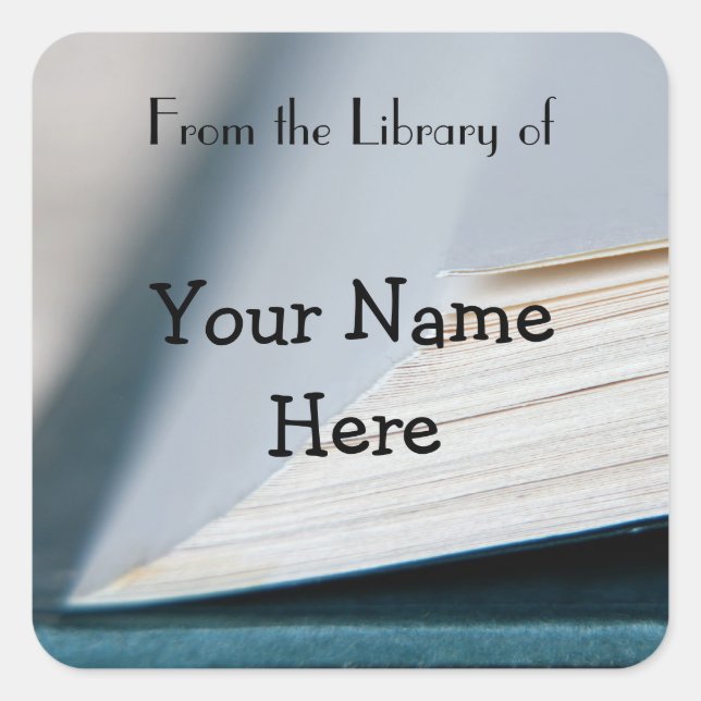 Book Pages Bookplate Sticker (Front)