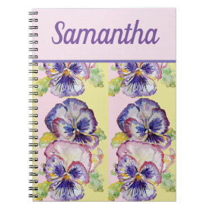 Book Pansy Purple Flower Watercolour Girls Name