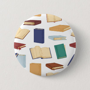 Book pattern 6 cm round badge