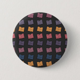 Book pattern 6 cm round badge