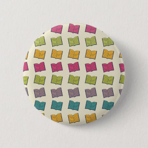 Book pattern 6 cm round badge