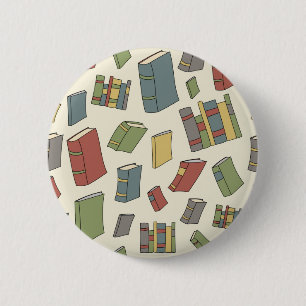 Book pattern 6 cm round badge