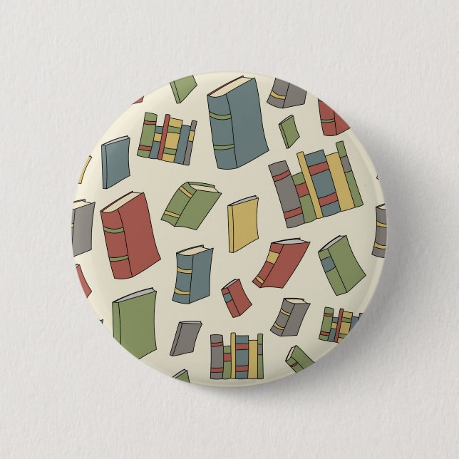 Book pattern 6 cm round badge (Front)