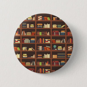 Book pattern 6 cm round badge