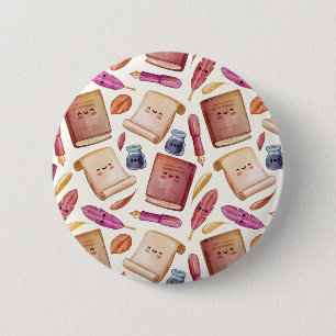 Book pattern 6 cm round badge