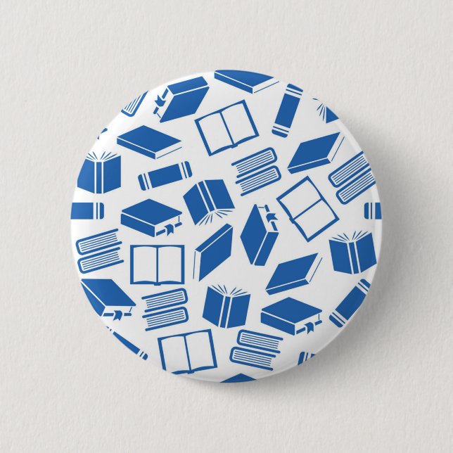 Book pattern 6 cm round badge (Front)