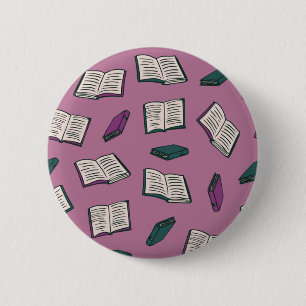 Book pattern 6 cm round badge