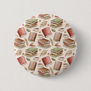 Book pattern 6 cm round badge