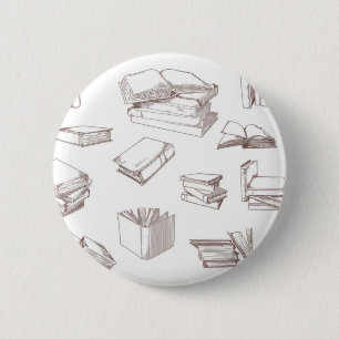 Book pattern 6 cm round badge
