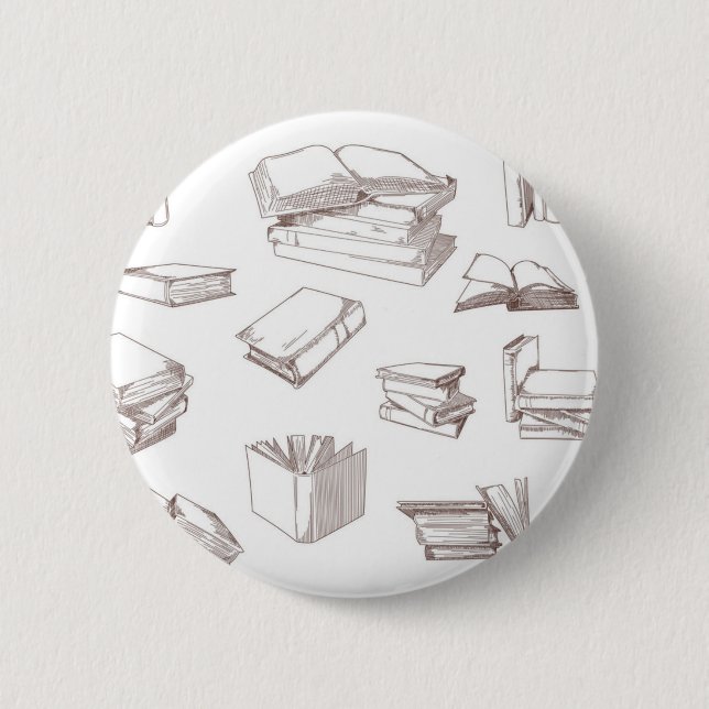 Book pattern 6 cm round badge (Front)