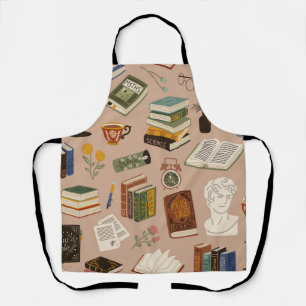 Book pattern apron