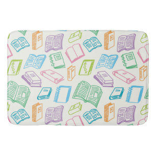 Book pattern bath mat