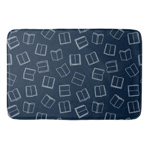 Book pattern bath mat