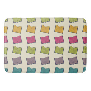 Book pattern bath mat