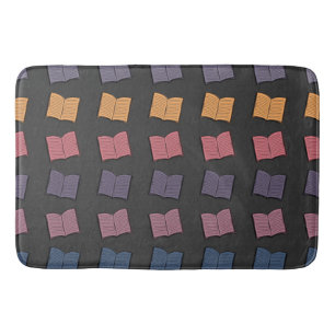 Book pattern bath mat