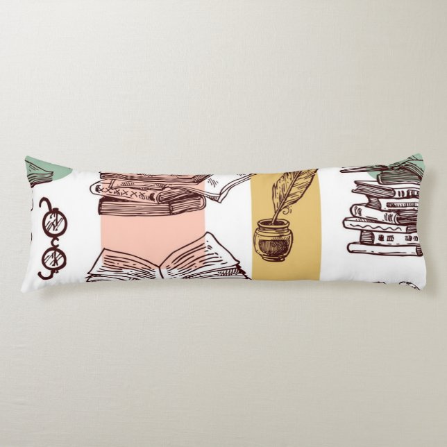Book pattern body cushion (Front)