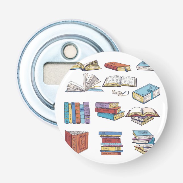 Book pattern bottle opener (Front)