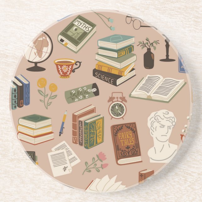 Book pattern coaster (Front)