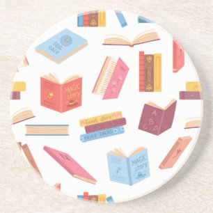 Book pattern coaster