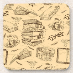 Book pattern coaster