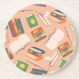 Book pattern coaster