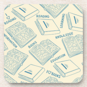 Book pattern coaster