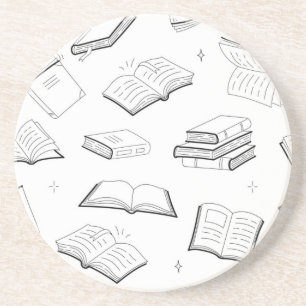 Book pattern coaster