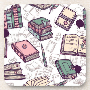 Book pattern coaster