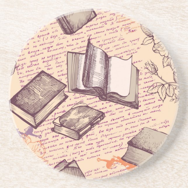 Book pattern coaster (Front)