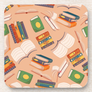 Book pattern coaster