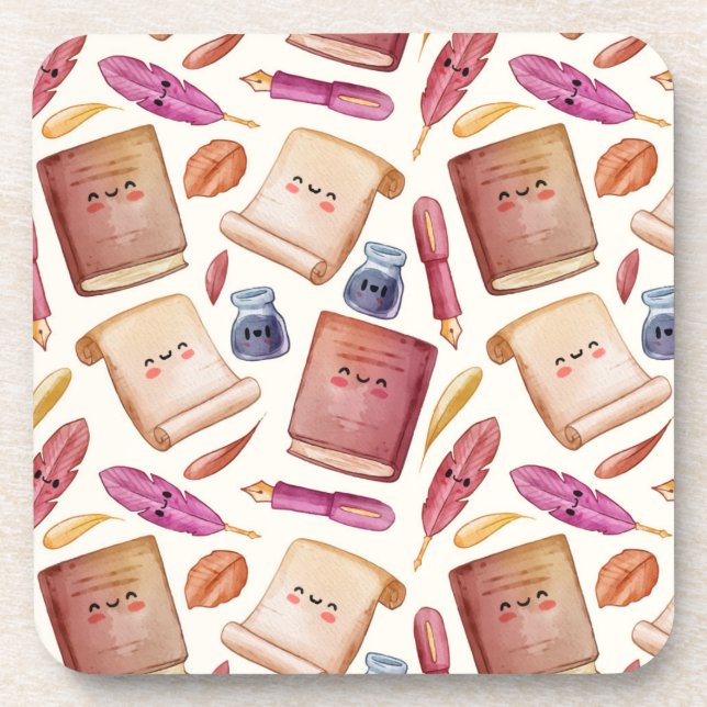 Book pattern coaster (Front)