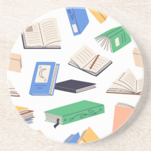 Book pattern coaster