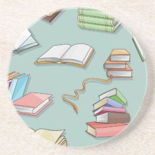 Book pattern coaster