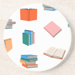 Book pattern coaster