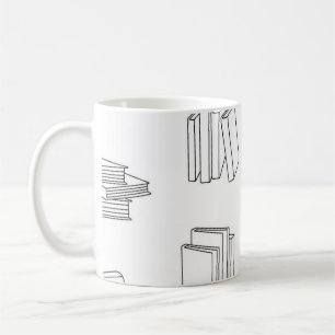 Book pattern coffee mug