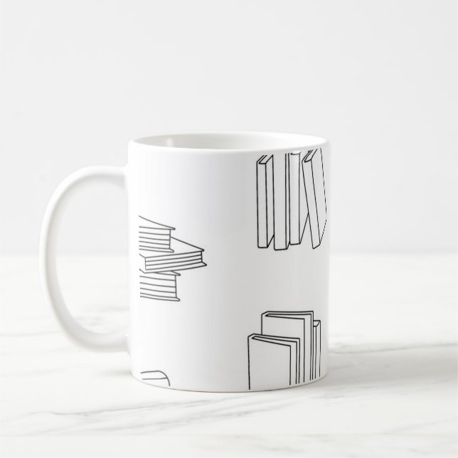Book pattern coffee mug (Left)