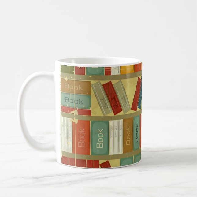 Book pattern coffee mug (Left)