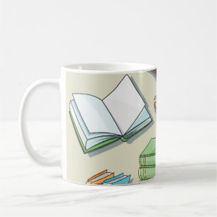 Book pattern coffee mug