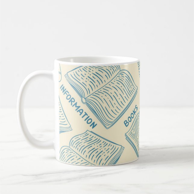 Book pattern coffee mug (Left)