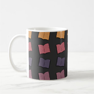 Book pattern coffee mug