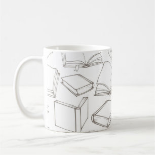 Book pattern coffee mug
