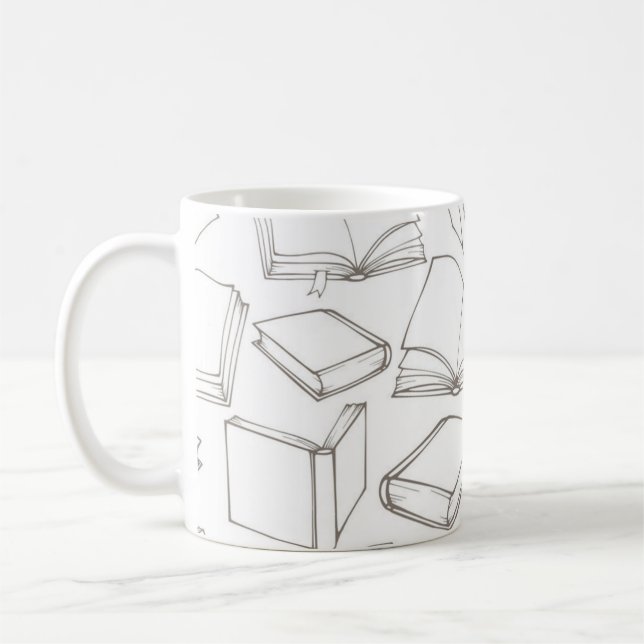 Book pattern coffee mug (Left)