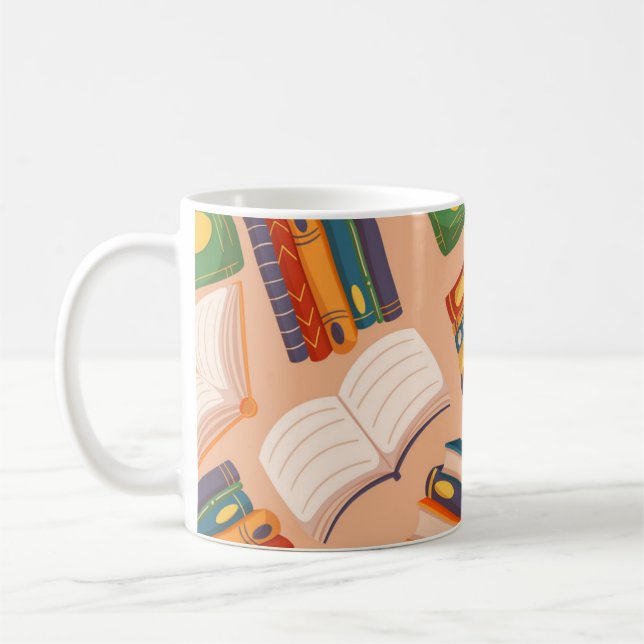 Book pattern coffee mug (Left)