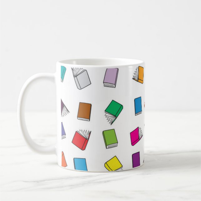 Book pattern coffee mug (Left)